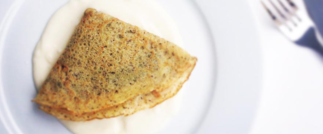 Buckwheat Crepes with Spinach and Leek Filling  & Aged Provolone Valpadana PDO Cheese Sauce